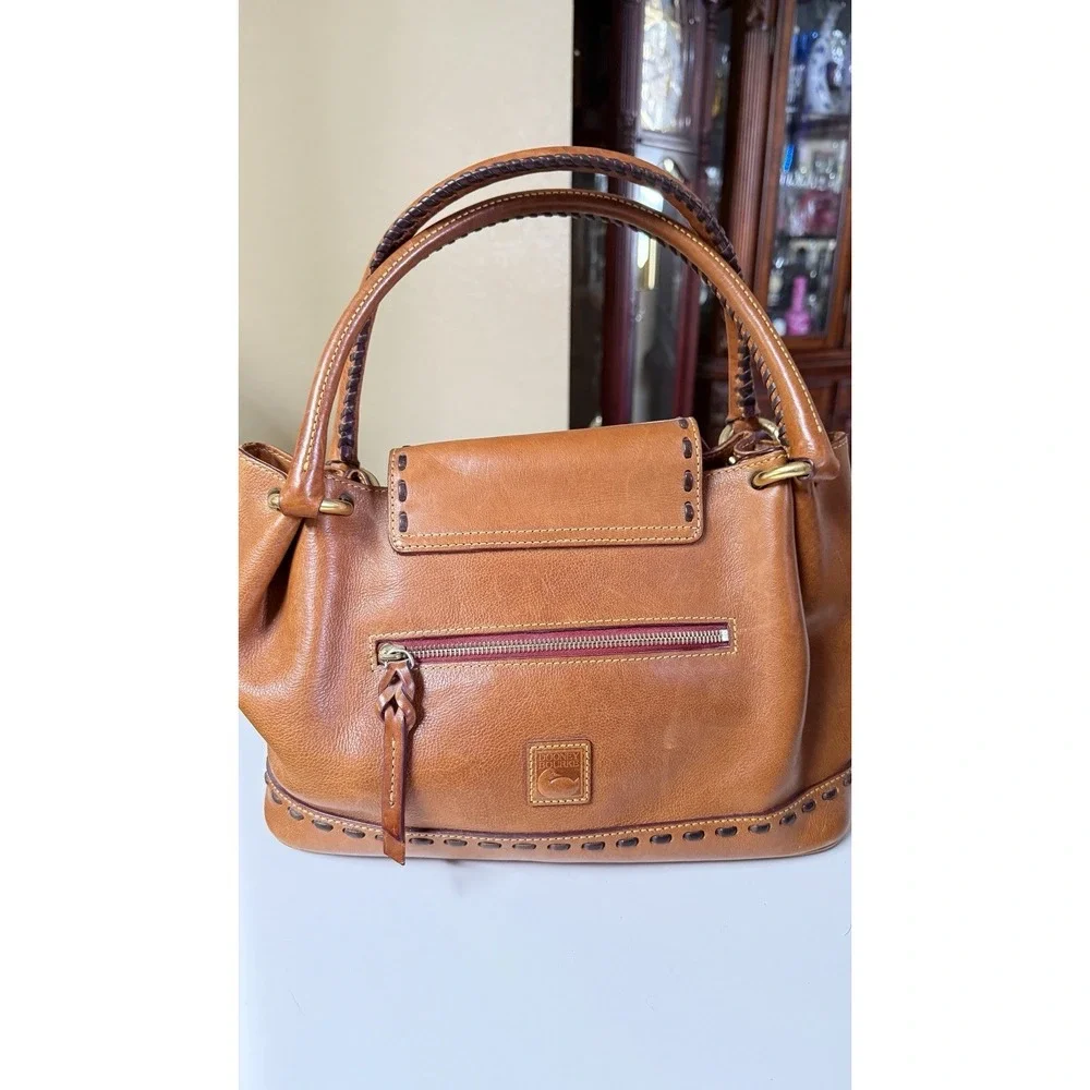 DOONEY & BOURKE Florentine Brown Leather Flap Satchel Handbag Women's‎ Purse
